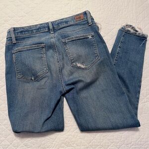 PAIGE Hoxton Crop Distressed Hem Denim Jeans Size 28
